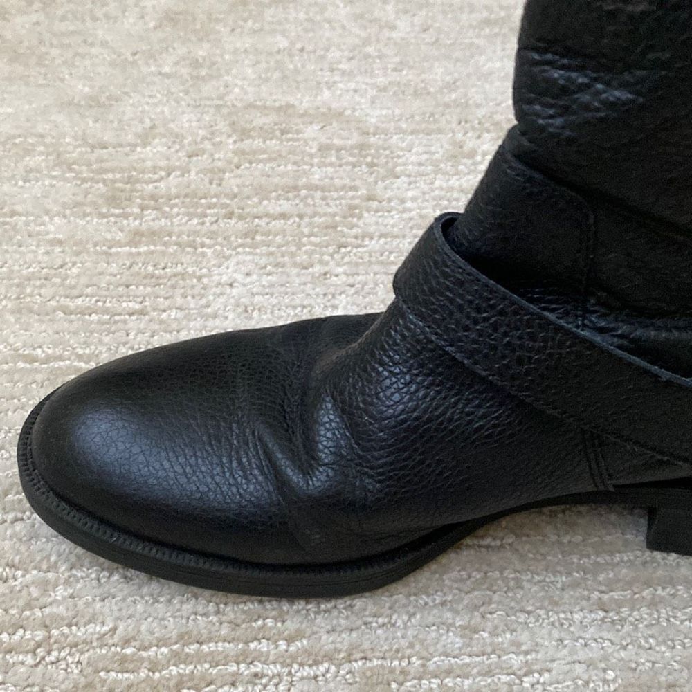 Women’s Nine West Hanzil Pebbled Black Leather Ankle Boots, Size 7M - Picture 8 of 10
